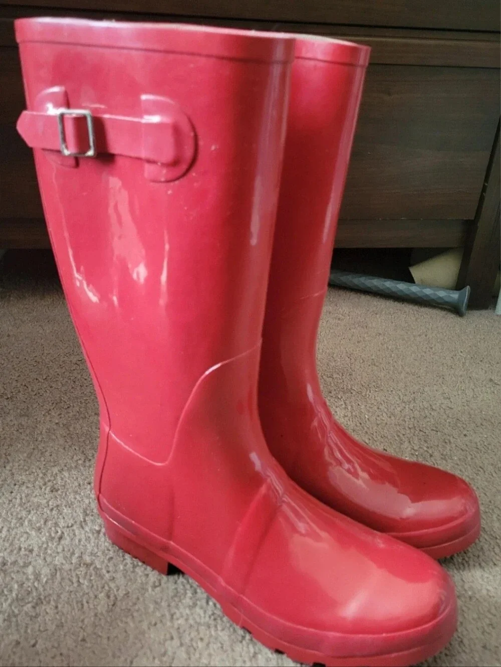 Women’s Red Glossy Rain Boots